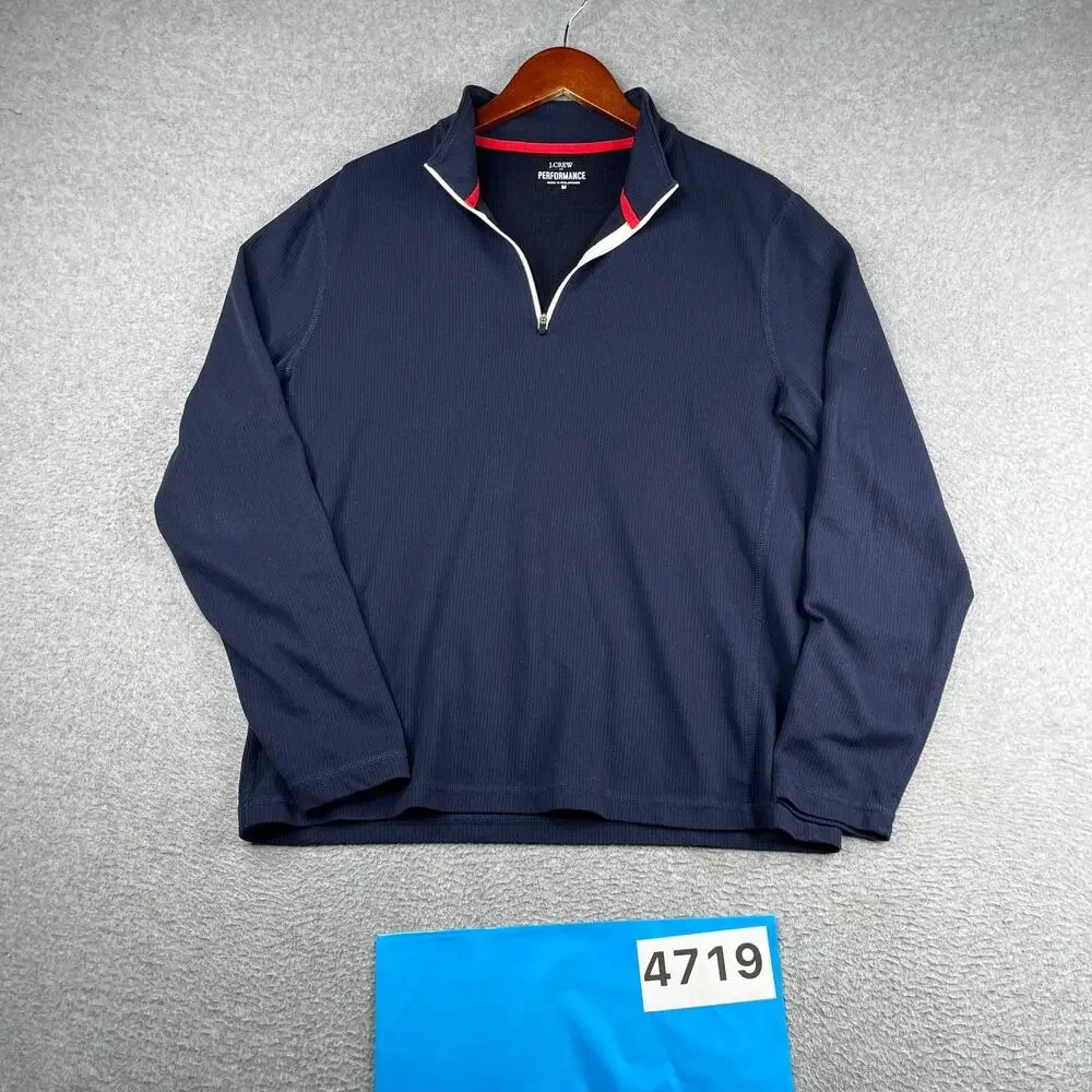 J Crew Performance 1/4 Zip Pullover Navy Blue Lighweght Mens Medium